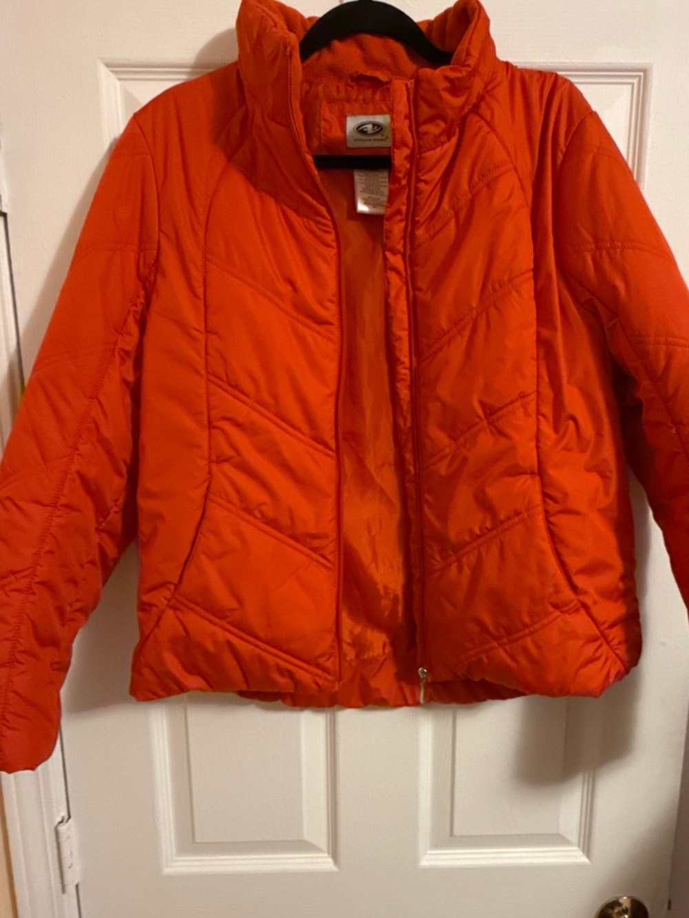 Women's Red Quilted Puffer Jacket